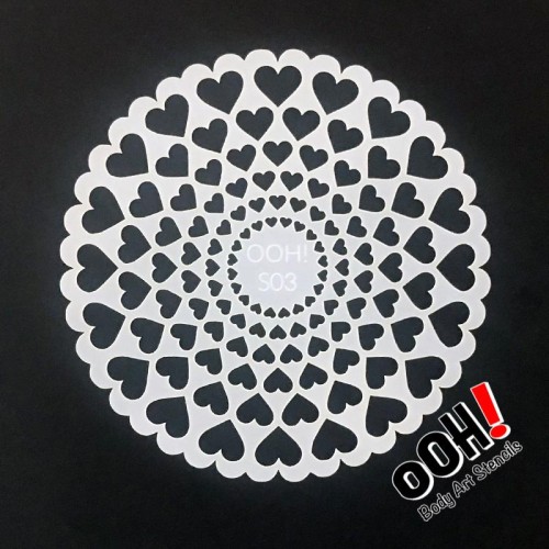 Ooh Body Art Stencil Sphere Hearts (Hearts Sphere SO3)